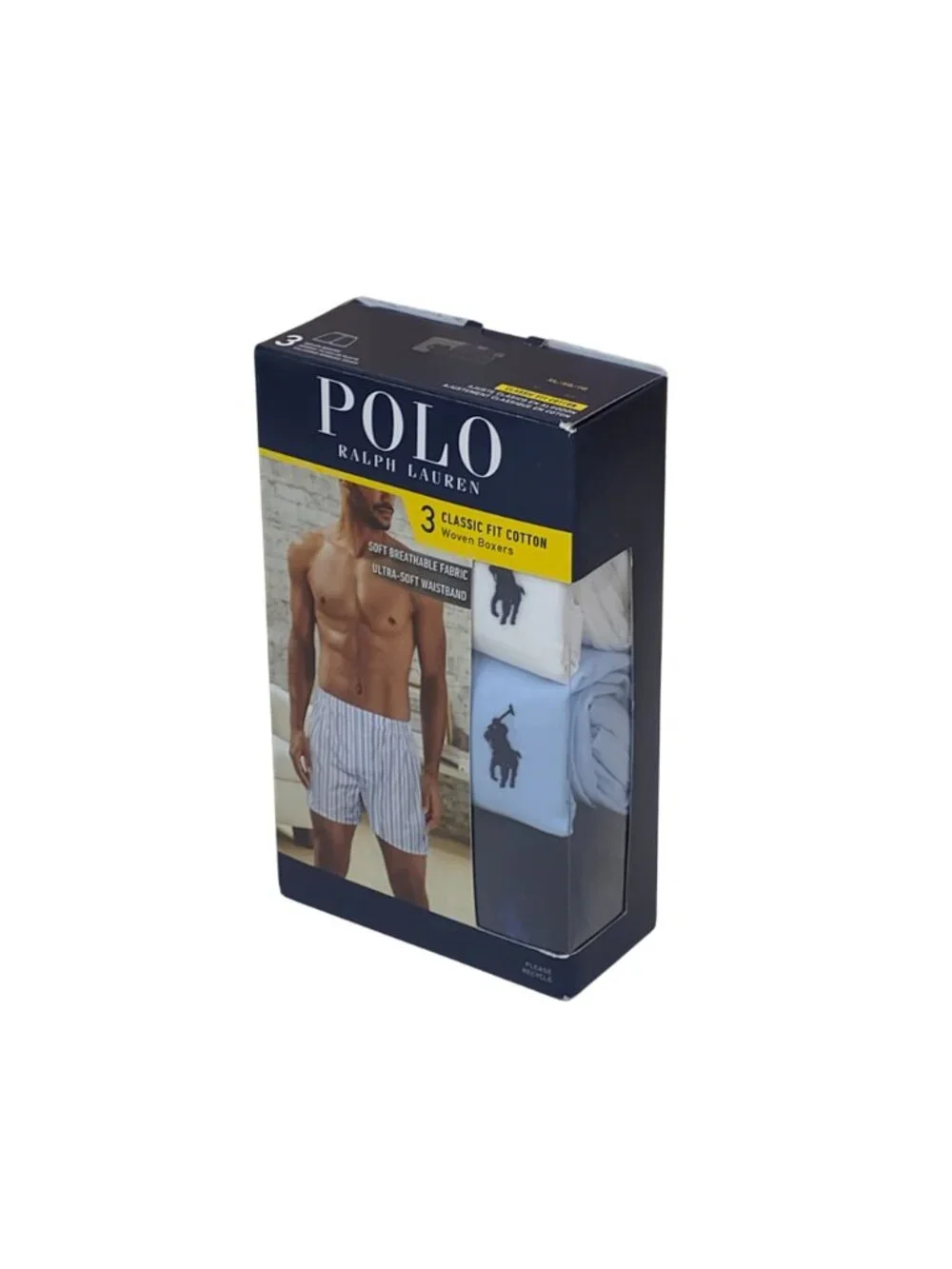 Polo Ralph Lauren 3-Pack Classic Fit Cotton Woven Boxers XL Soft Breathable